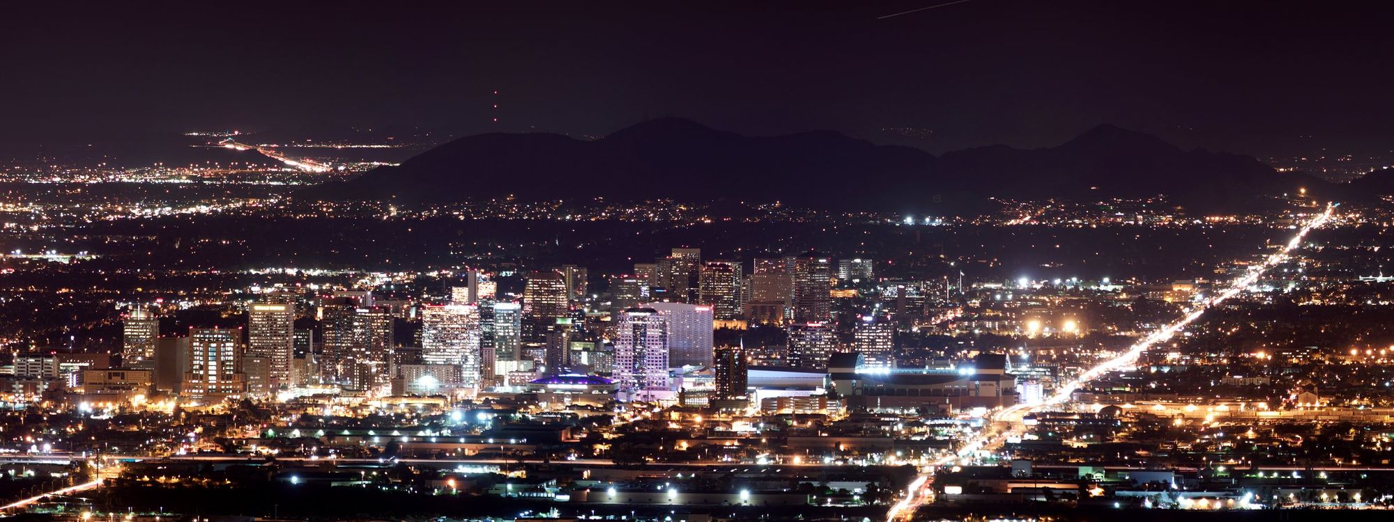 Downtown Phoenix skyline at night